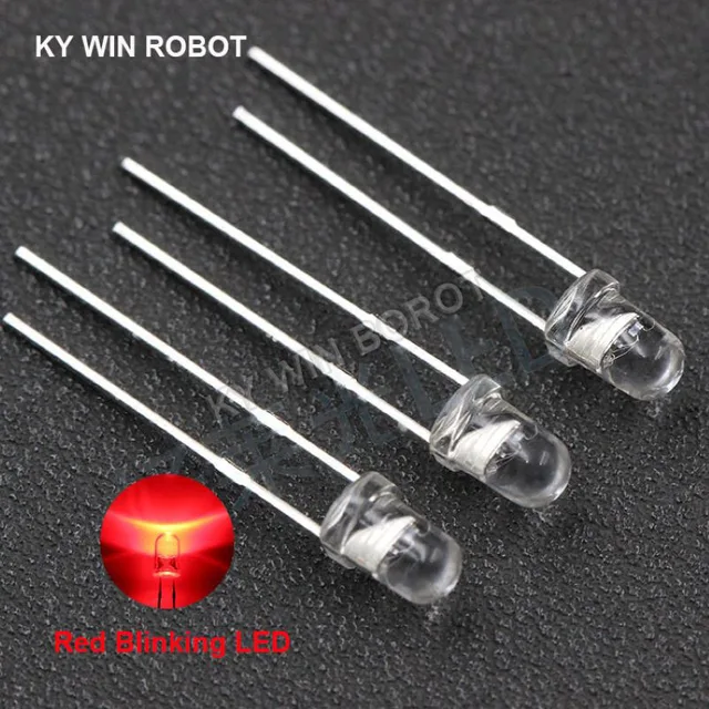50pcs 3mm White Green Red Blue Yellow Light-Emitting-Diode Automatic Flashing LED Flash Control Blinking 3 mm LED Diode 1.5HZ 50pcs Red