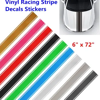 

Hot 6" x 72" Racing Stripe Vinyl Pinstripe Hood Decals Stickers Car Truck Vehicle