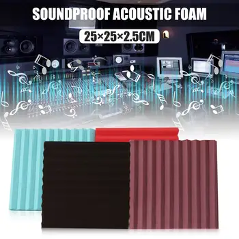 

250x250x25mm 12 Pcs Studio Acoustic Soundproof Foam Pyramid Sound Absorption Treatment Panel Tile Wedge Protective Sponge