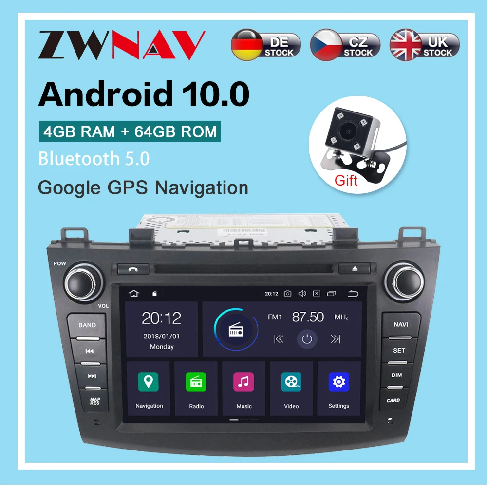 Автомобильный радиоплеер Android 2009 4 Гб + 64 ГБ GPS-навигация для Mazda 3 2 2012-