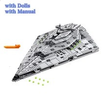 10901 First Order Star Destroyer Costruzion Model Building Blocks with Figures Compatible with 75190 Star Plan DIY Bricks Toys