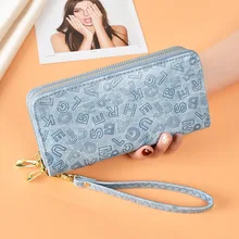 

Fashion Women Double Zipper Letters Pattern Wallets Female Long Hot Sale Coin Purse Ladies New Large Capacity Clutch Wallets