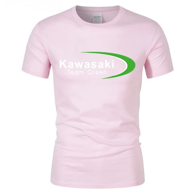 Летняя мужская футболка, Kawasaki Ninja team, Зеленая Мужская футболка, Спортивная Мужская футболка для тренировок, Молодежная Футболка для пляжа, сёрфинга, хипстерские футболки - Цвет: Розовый