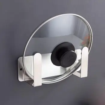 

Wall Mounted Stainless Steel Pot Lid Rack Kitchen Organizer Pan Cover Storage Shelf