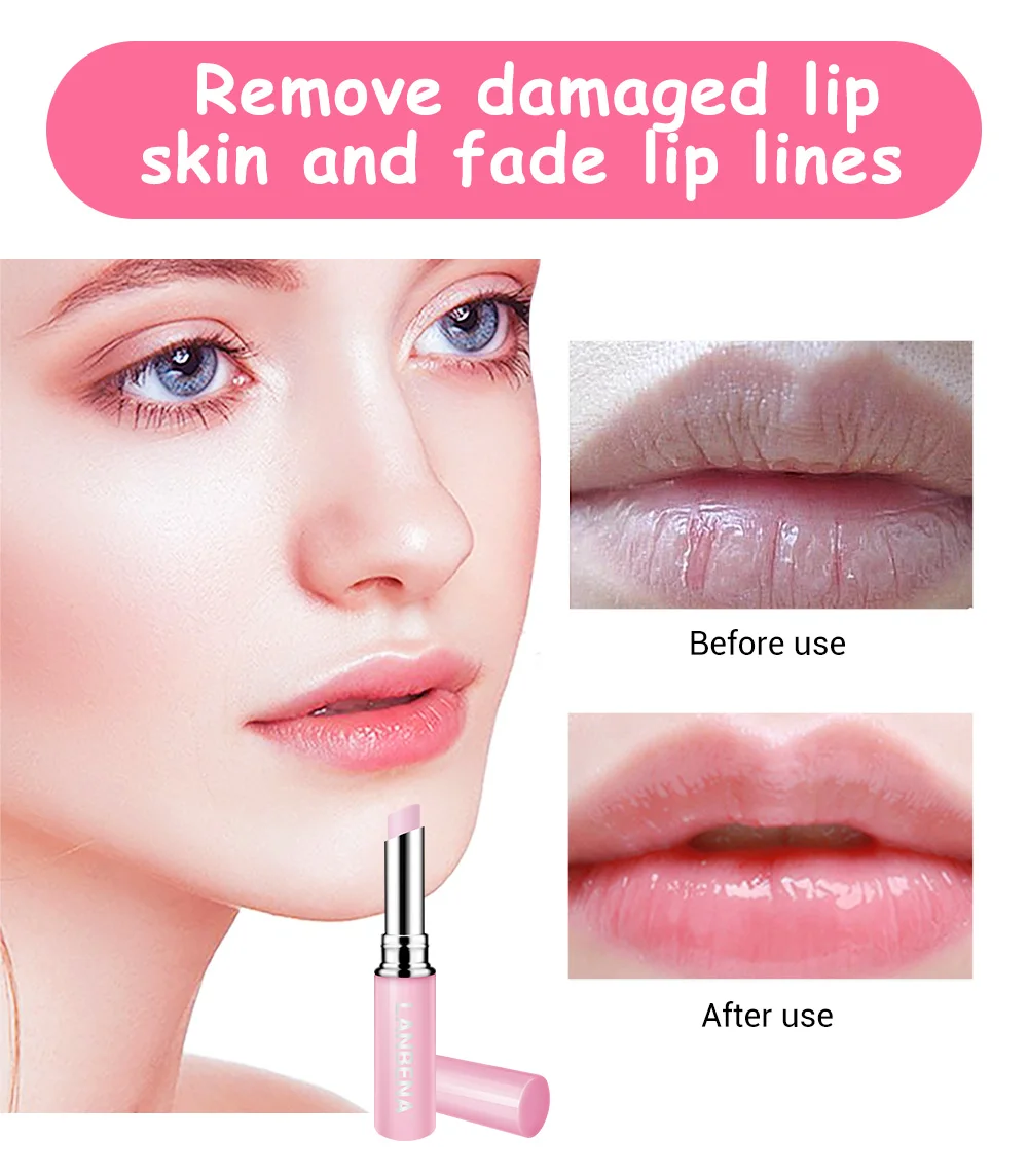 LANBENA Rose Lip Balm Natural Extract Lipstick Fade Lines Nourishing Moisture Lips Care Relieve Dryness Long Lasting Daily Use