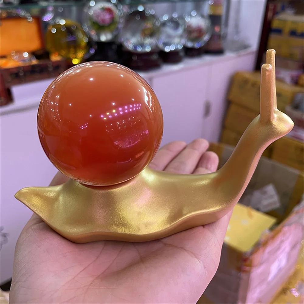 

Golden Snail Resin Crafts Ornament Crystal Ball Base Creative Desk Furniture Decoration Resin Embellishments Home Decor