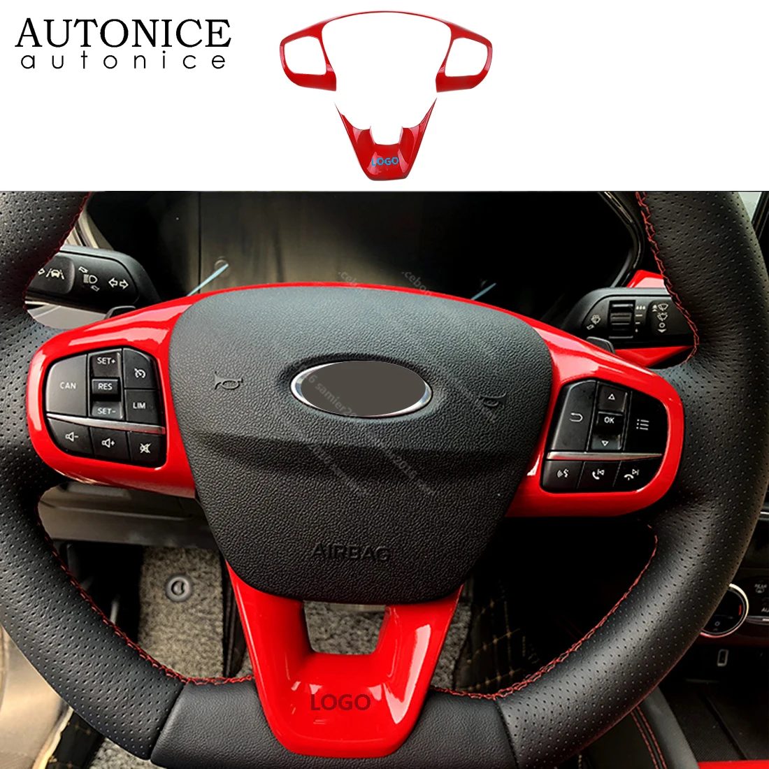 Подходит для ford Focus с низкой версией 2 шт углеродного волокна цвет крышки рулевого колеса