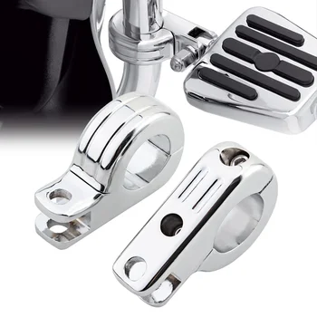 

Chrome Foot Peg Support Clamp Cruiser Peg Mounts For Harley Yamaha Honda 1 1/4" Engine Guard Highway Crash Bar Motos