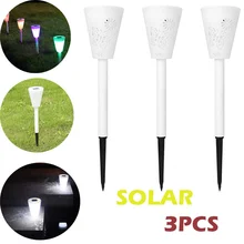 3 шт. солнечные садовые фонари красочные Ландшафтные дорожки светодиодный свет