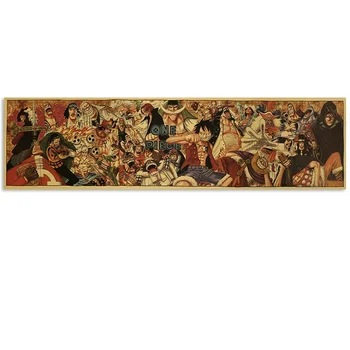 

vintage style Collection of One Piece characters Japanese Anime Wall Hanging Poster Home Art Decoration