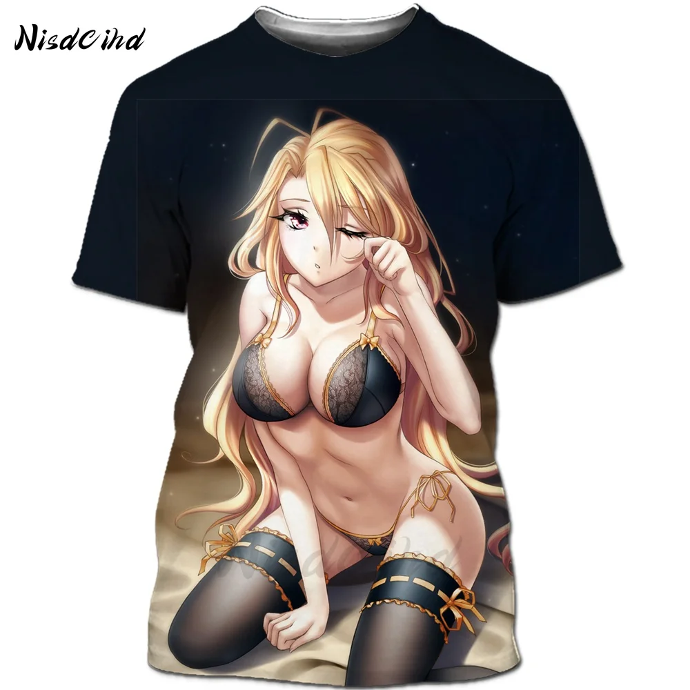 Hentai Shirt Men 3d Print Japan Sexy Girl Anime T Shirt Short Sleeve T-shirt Waifu Bikini Cosplay Hip-Hop Streetwear Funny Shirt (7)