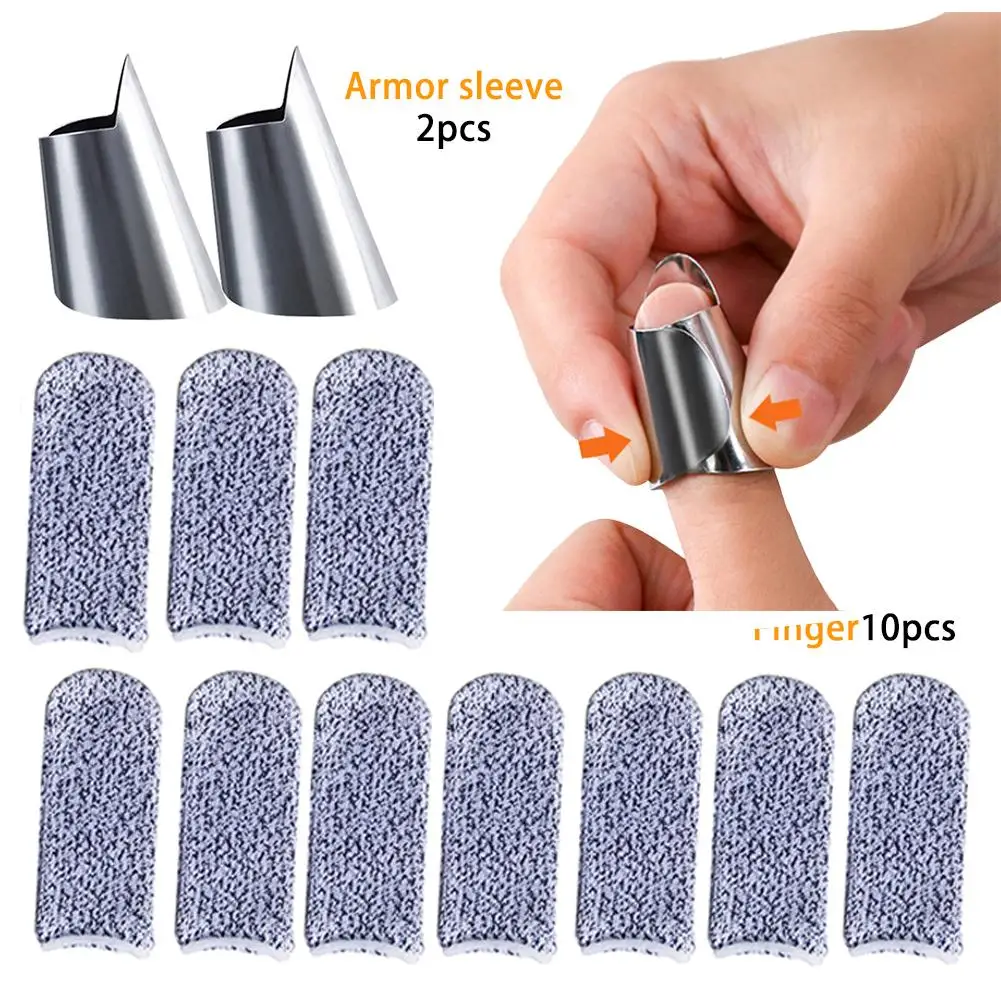 Kitchen Anti-Cut Finger Cover Peel Shell Vegetable Picking Cutting Finger Cover Protective Peel Fingertip Gloves Garden