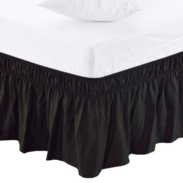 Bed Shirts Elastic Bed Skirt Dust Ruffle Pastoral Style Fit Bedspread Queen Bed Skirt  Ruffled Bed Skirts