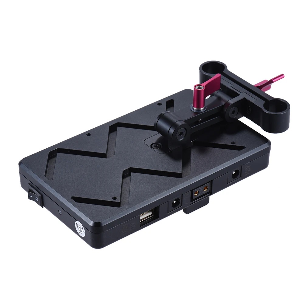Andoer AD-VFU2 V-mount V-lock источник питания Батарейная пластина комплект USB 5 V/7,2 V/12 V/14,8 V для Canon DSLR камера монитор микрофон
