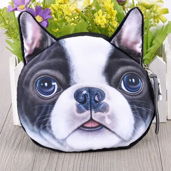 

3D Girl Wallet Bag Ladies Animal Zipper Mini cat coin purses dog children's purse plush bolsa de moeda coins pouch monedero gato