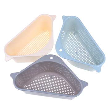 

Kitchen Sink Filter Shelf Triangular Sink Strainer Drain Vegetable Fruit Drainer Basket Suction Cup Sponge Rack Storage Tool