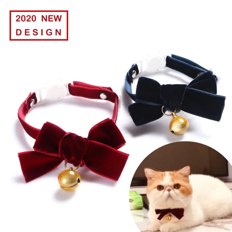 Аварийное отсоединение ошейник для кота с колокольчиком котенок бархатистым