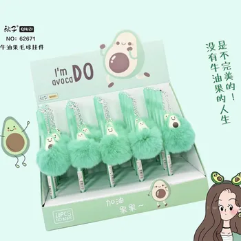 

20 pcs/lot Avocado Ball 0.5mm Black Pendant Gel Pen Signature Pen Escolar Papelaria School Office Supply Promotional Gift