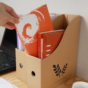 

Leaf Foldable File Folder Book Magazine Storage Desk Organizer Corrugated Paper Storage Boxes File Holder School Office Supplies