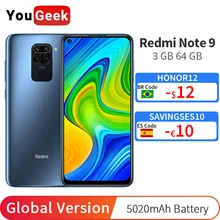 Xiaomi Redmi Note-9 3GB 64GB LTE/WCDMA/GSM Adaptive Fast Charge Octa Core Fingerprint Recognition