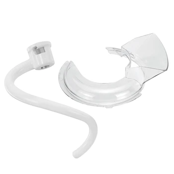 

2 Pcs Accessories: 1 Pcs for Kitchen 4.5-5QT Bowl Pouring Shield Tilt Head Parts & 1 Pcs Spiral Coated Metal Dough Hook