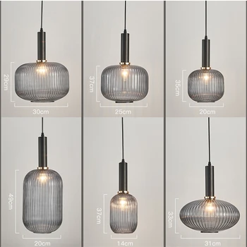 

Nordic Restaurant Pendant Lights Bar Hanging Lamp Bedroom Living Room Glass LED Bulbs Light Fixture Chandelier Lights Loft E27