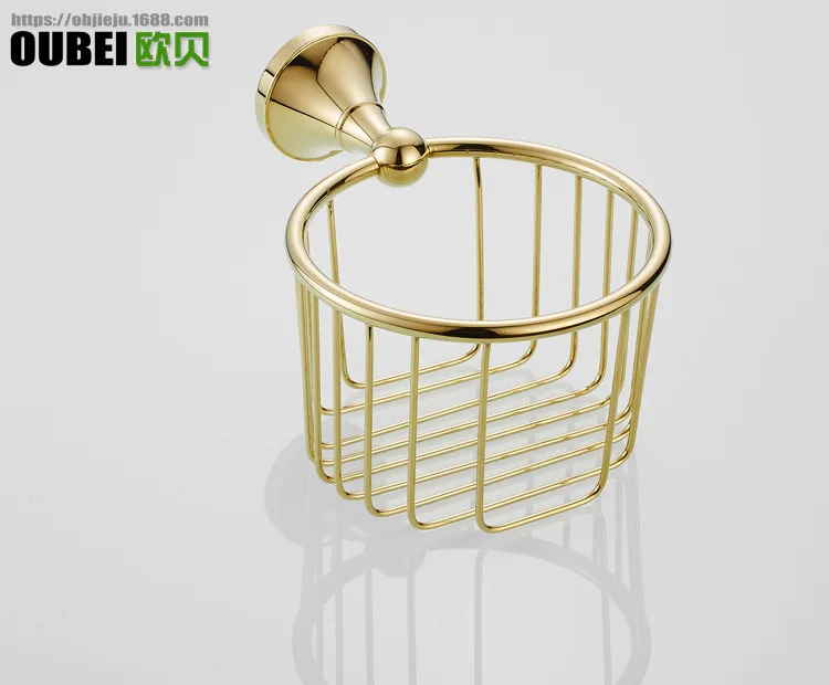 John Obey Ware Toilet Wall Hangers Brass Pendant Gold-Plated Bathroom Hook Unit Kitchen Hardware Tissue Holder zhi jin lou