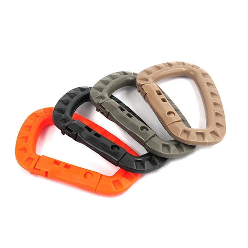 

2pcs Outdoor Medium Tactics Carabiner Ultralight Package Hanging Plastic Steel D-ring Fast Hanging EDC tool Camping Accessories