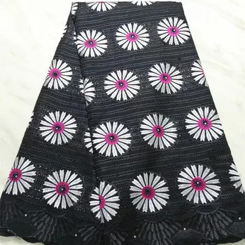 

Swiss voile lace in switzerland with stone african lace fabric cotton lace 5yards nigerian lace fabrics for party dress PL-E140