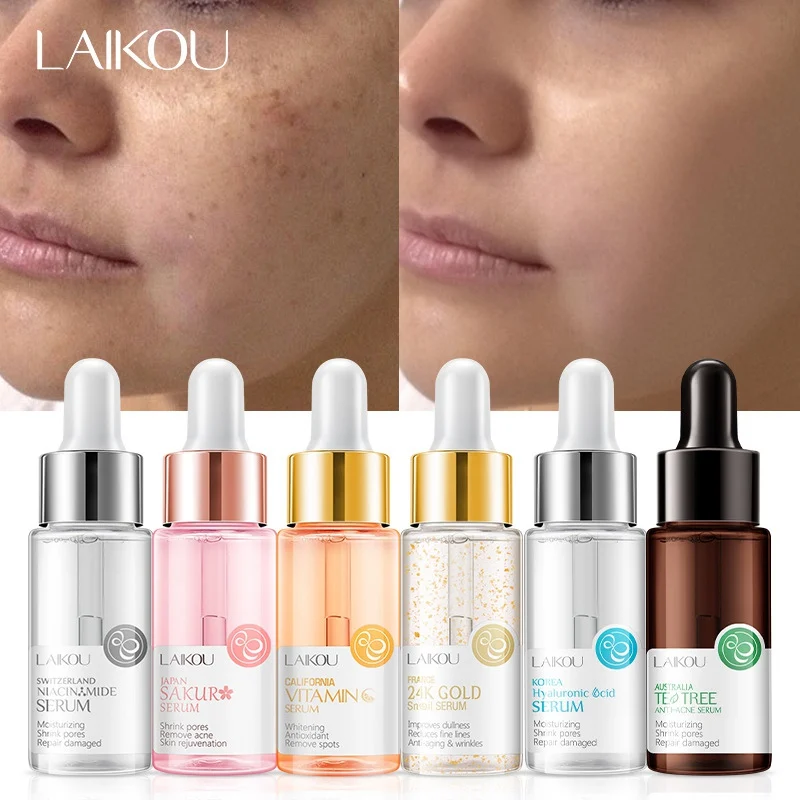 Эссенция LAIKOU Essence 24k Улитка Гиалуроновая кислота вишневый цвет VC против морщин