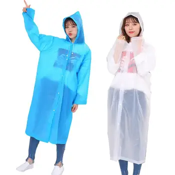 

Transparent Raincoat Women Men Portable Outdoor Travel Rainwear Waterproof NOT Disposable Camping Hooded Ponchos Rain Cover