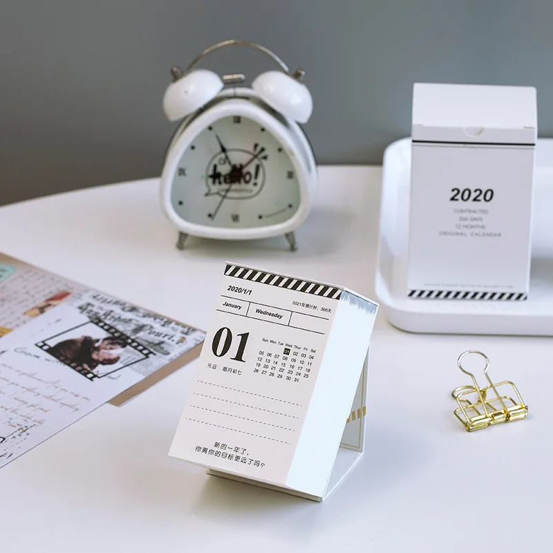 

New 2020 Simple Calendars Daily Plan Mini Desktop Paper Calendar Daily Scheduler Table Planner Yearly Agenda Organizer