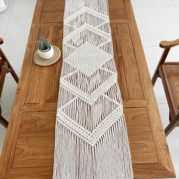 

Blanket Minimalistic Party 200x32cm Hand Woven Table Runner Wedding Decor Bedding Cotton Rope Reusable Macrame Design Home
