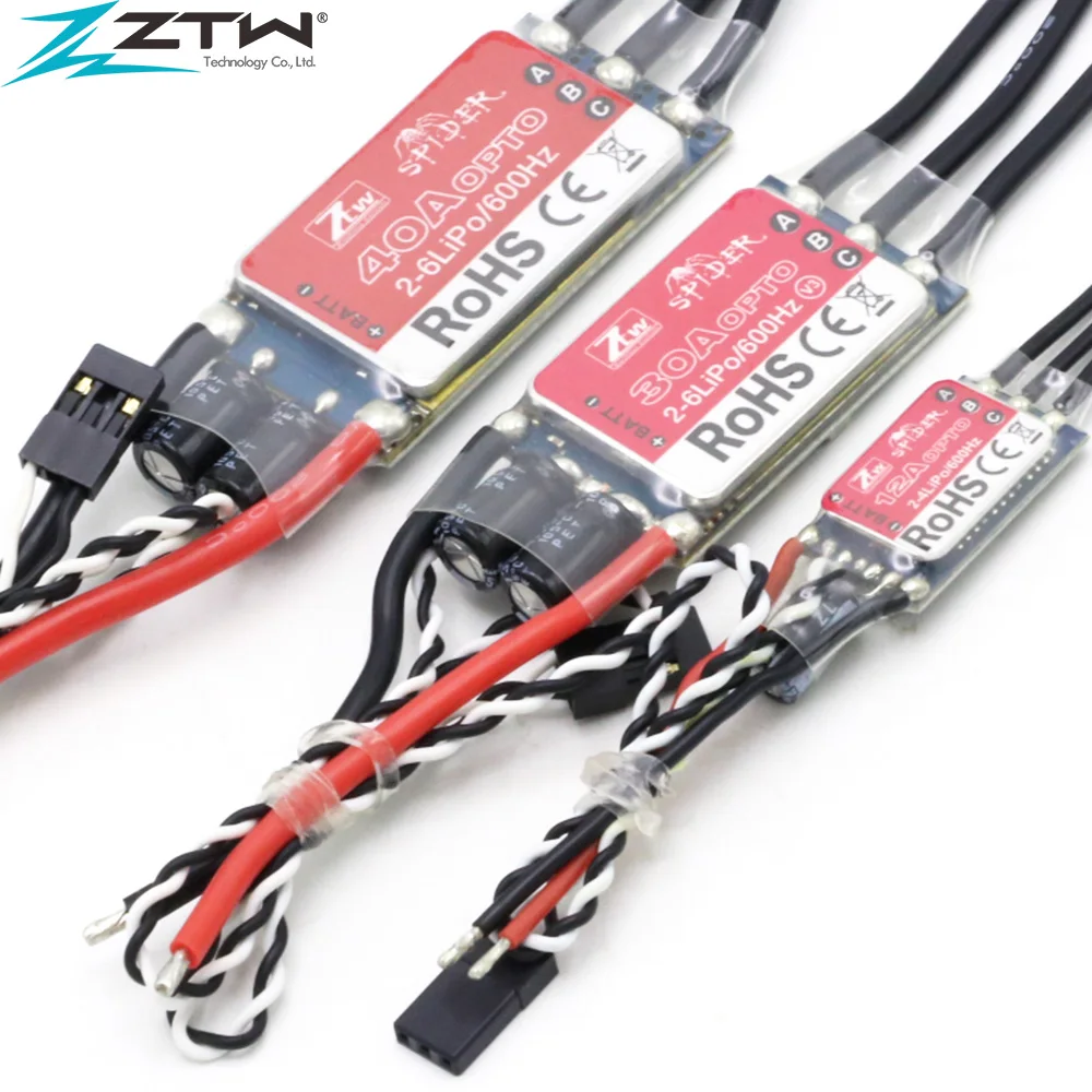 ZTW Spider Series 3 6S 12A 20A 30A 40A 50A 60A OPTO ESC SimonK для радиоуправляемого многовинтового