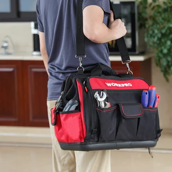 

WORKPRO 16 Inch Wear-resistant Open Top Tool Storage Bag Multifunctional Heavy Duty Tool Bag Crossbody Bag For Tools