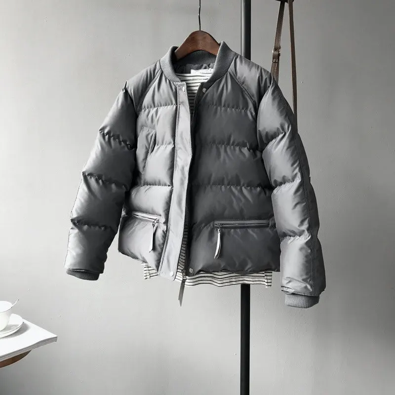 Короткая Хлопковая женская куртка со стоячим воротником Harajuku BF Стильная утепленная зимняя куртка Chaqueta Mujer бейсбольная форма парка C5997