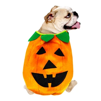

Halloween Pumpkin Dog Cat Cosplay Costumes Puppy Autumn Winter Wool Warm Coats For Small Medium Dogs