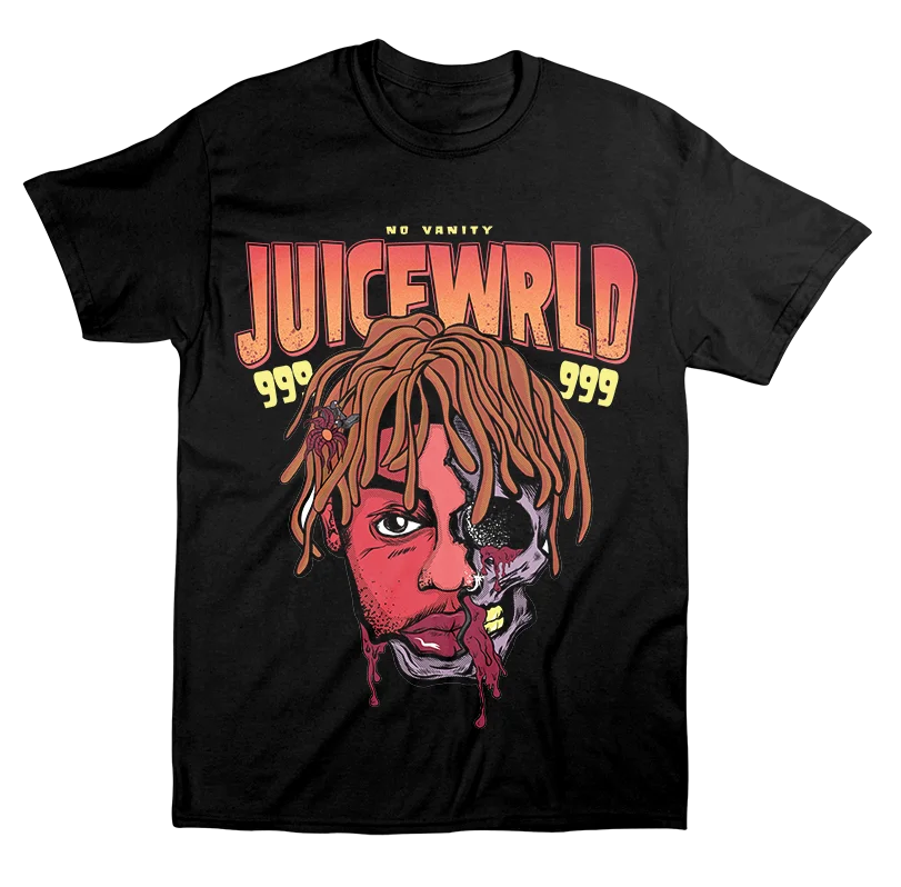 Редкая новая футболка JUICE WRLD-Черная футболка Мужская футболка с круглым вырезом - Цвет: Черный