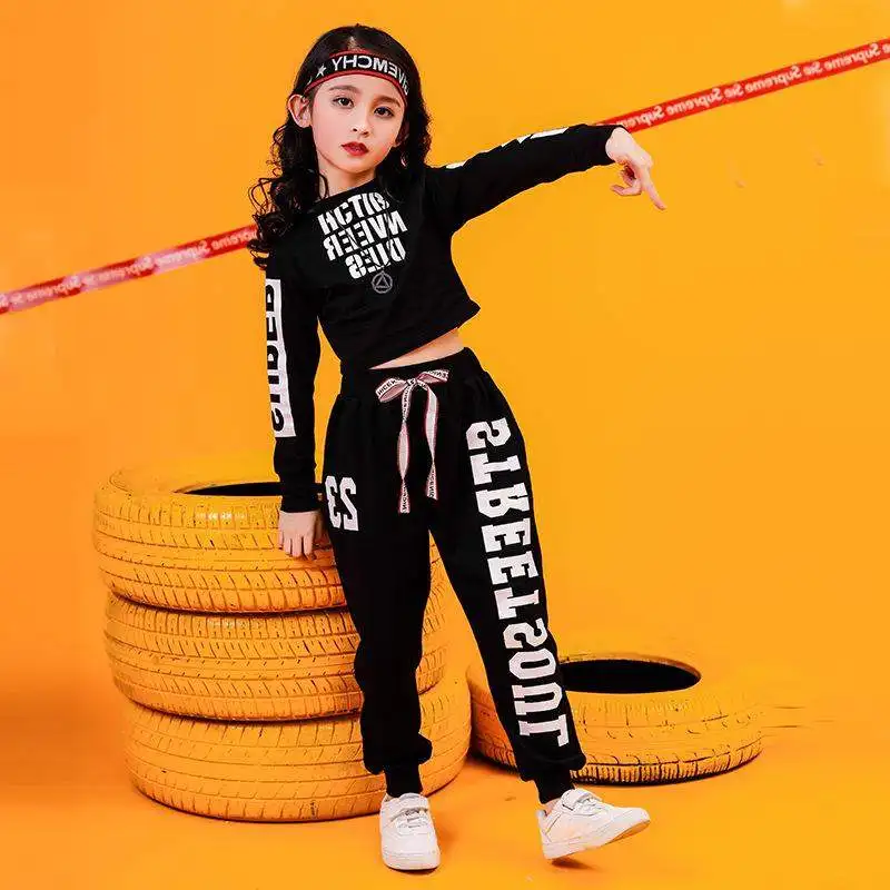 

2Pcs Fashion Girls Clothes Set Letter T Shirt Kids Hip-hop Girl Clothes Pants Tracksuit Children Clothing Suit Child Outfits