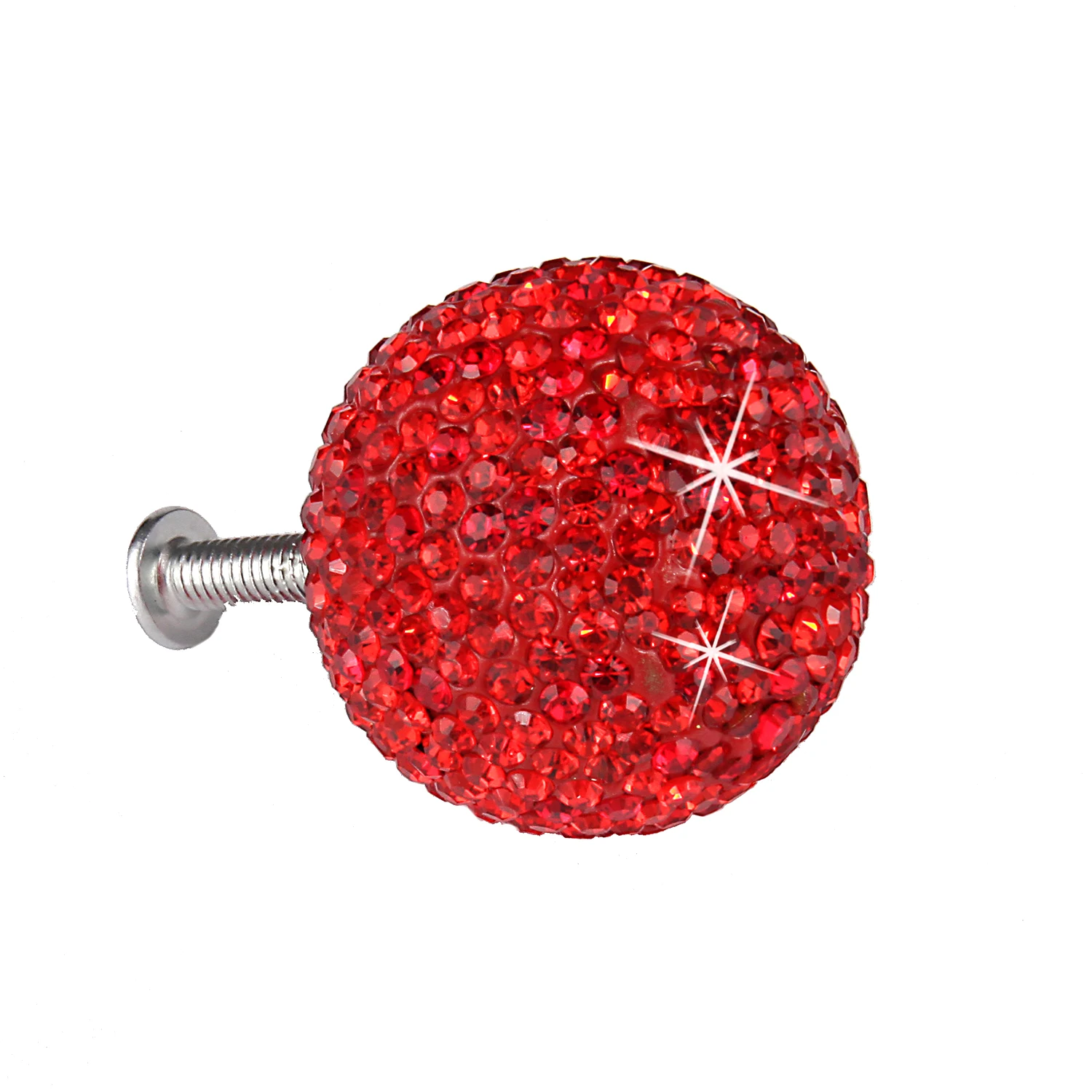 30 мм Хрустальный шар дизайн ручки алмазные ручки Шкаф Тянет выдвижной ящик ручки для шкафа оборудование для обработки мебели ручка - Цвет: Красный