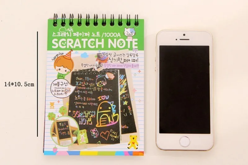 Творческий DIY Sketchbook черный картон детская Живопись Рисунок бумага для заметок игрушка блокнот канцелярские принадлежности для школы товары для магазина 016044