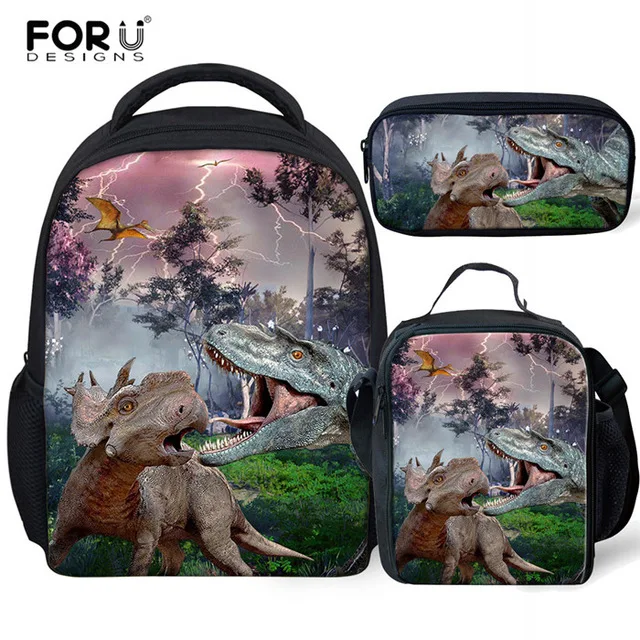 CC3931FGK FORUDESIGNS/3 шт./компл. с принтом Динозавр Детский сад Школьный детский рюкзак, школьные сумки для детей мальчиков ранец Mochila Escolar - Цвет: CC3931FGK