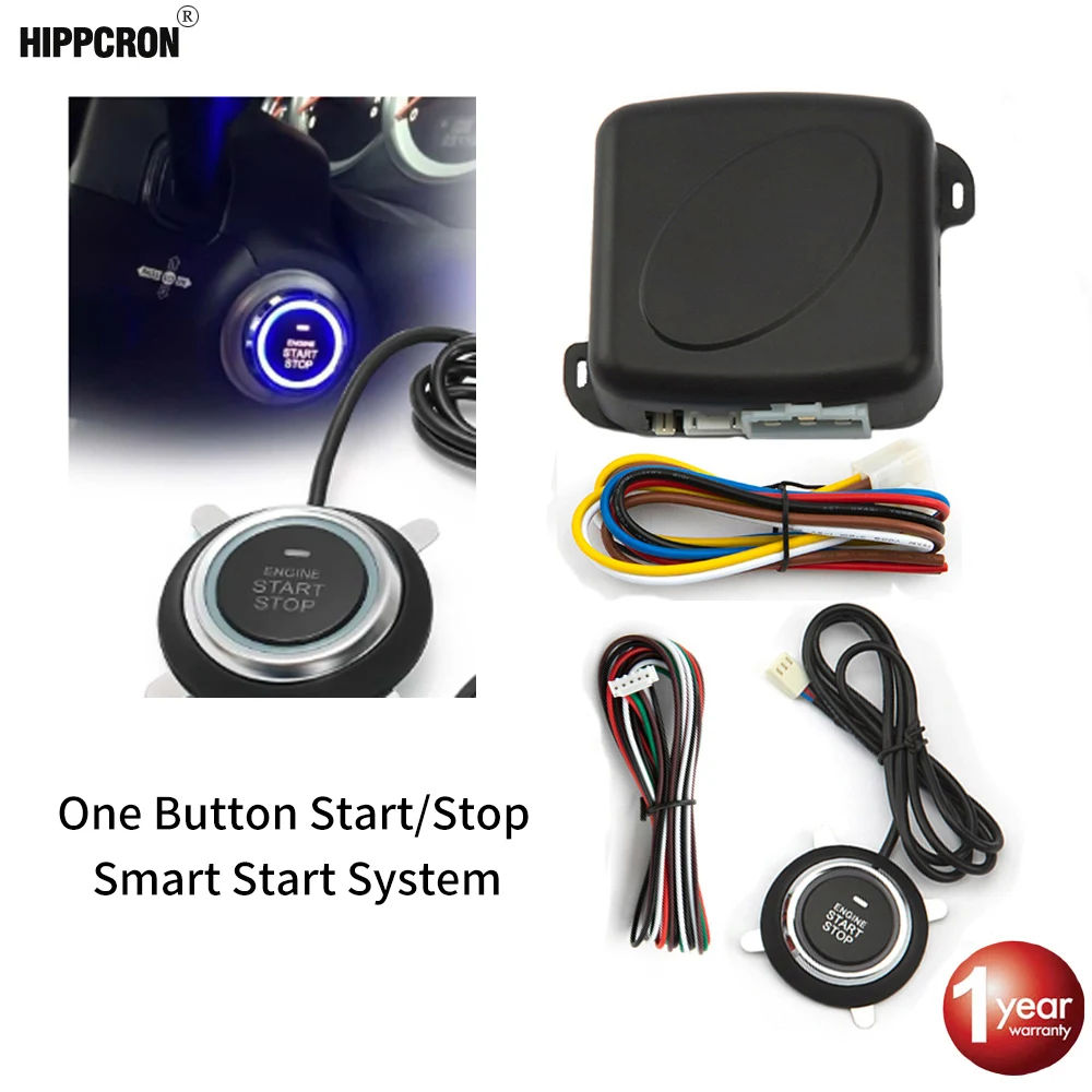 Hippcron Car Remote Engine Starters Button Door Lock Keyless Entry System Central Locking Alarm