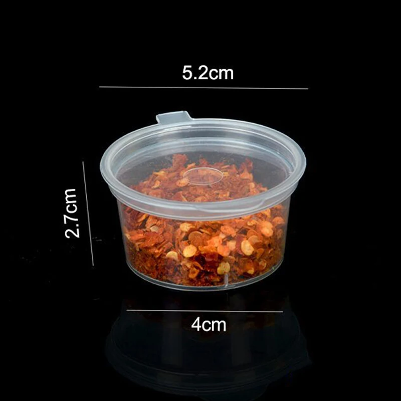 

27-80Ml Disposable Clear Plastic Sauce Chutney Cup Food Container Storage Box AU