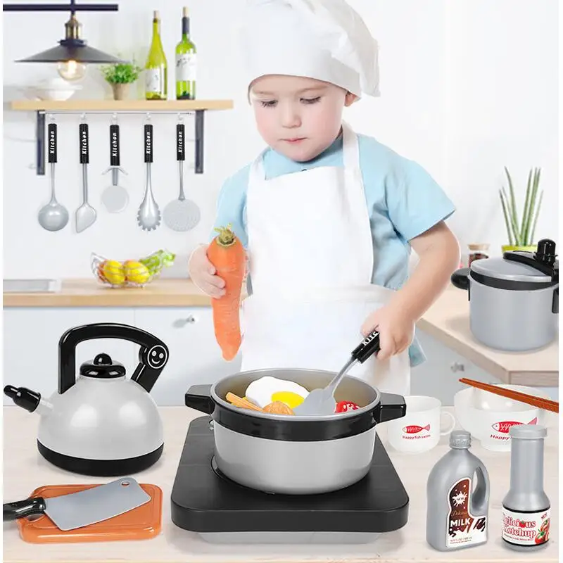 

36 Pieces Children Mini Kitchen Toy Cookware Pot Pan Kids Pretend Cook Play Toy Simulation Kitchen Utensils Toys Children Gift