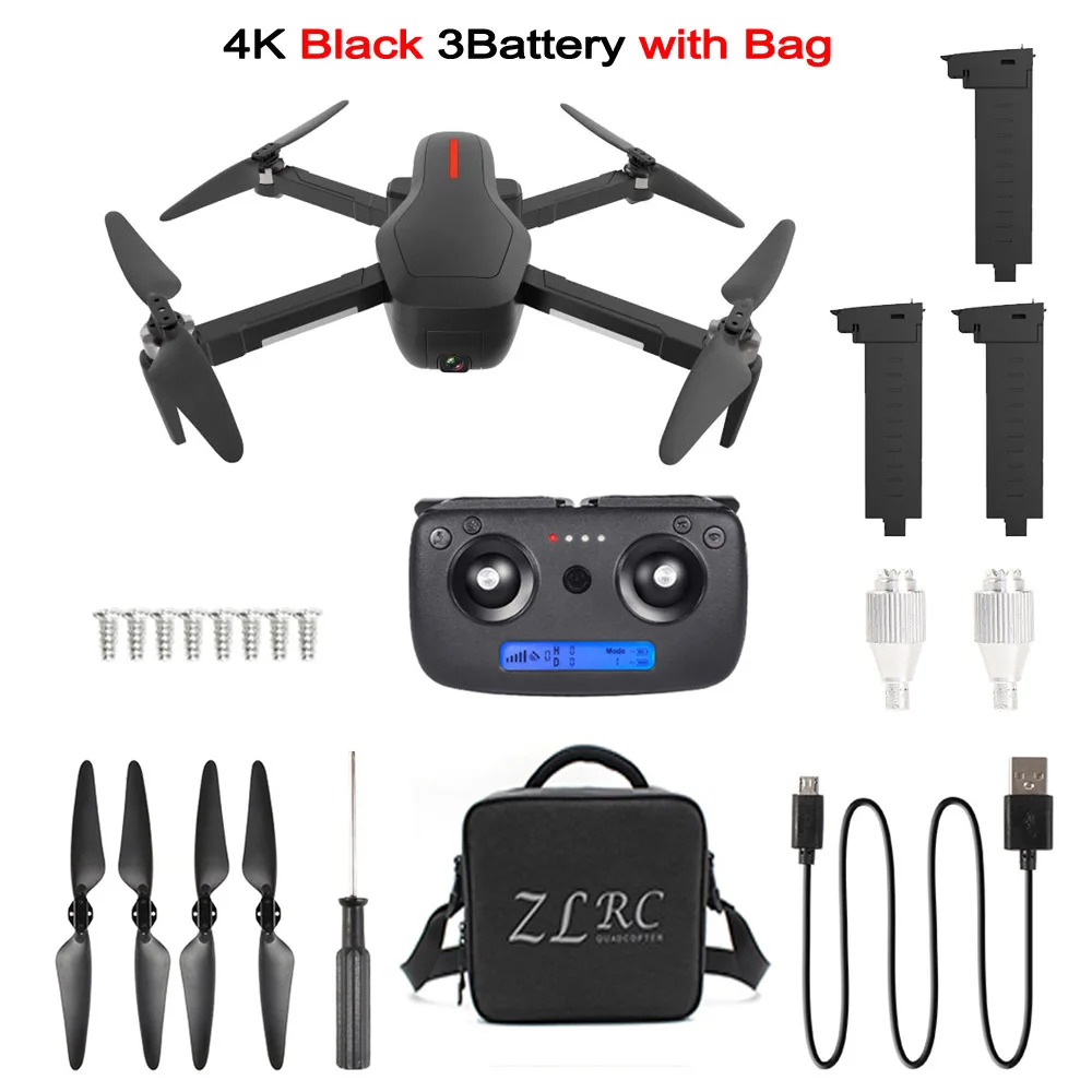 W10 4K 3BAT Bag B Teeggi W10 gps 5G wifi Радиоуправляемый Дрон FPV Бесщеточный Квадрокоптер с 4K Ультра четкой камерой селфи складные дроны RTF VS F11 CG033 H117 - Цвет: W10 4K 3BAT Bag B