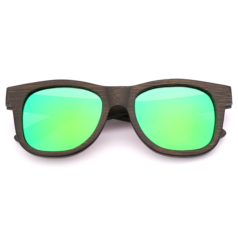 Винтажные деревянные солнцезащитные очки из бамбука коричневого цвета, деревянные солнцезащитные очки, мужские Поляризованные женские солнцезащитные очки, квадратные солнцезащитные очки oculos de sol feminino - Цвет линз: YB001-06 Green