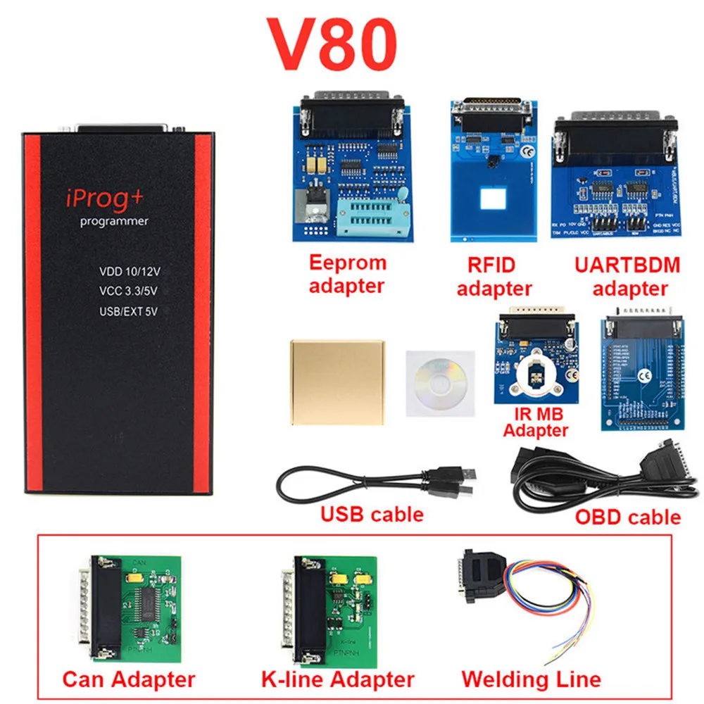 Iprog wt 7 adapter Лучшее качество V80 IPROG Porgrammer IR MB адаптеры IPROG CAN-BUS адаптер IPROG Kline адаптер с бесплатной доставкой - Цвет: Iprog wt 7 adapter