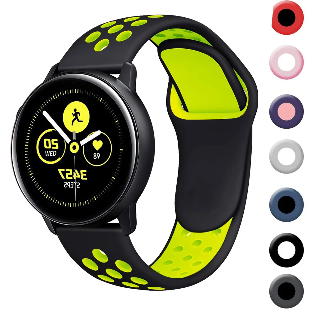 Силиконовый ремешок для samsung galaxy watch 4 20mm active 2 Gear S3 Frontier Huawei GT-2-2e-Pro браслет Galaxy 3 45