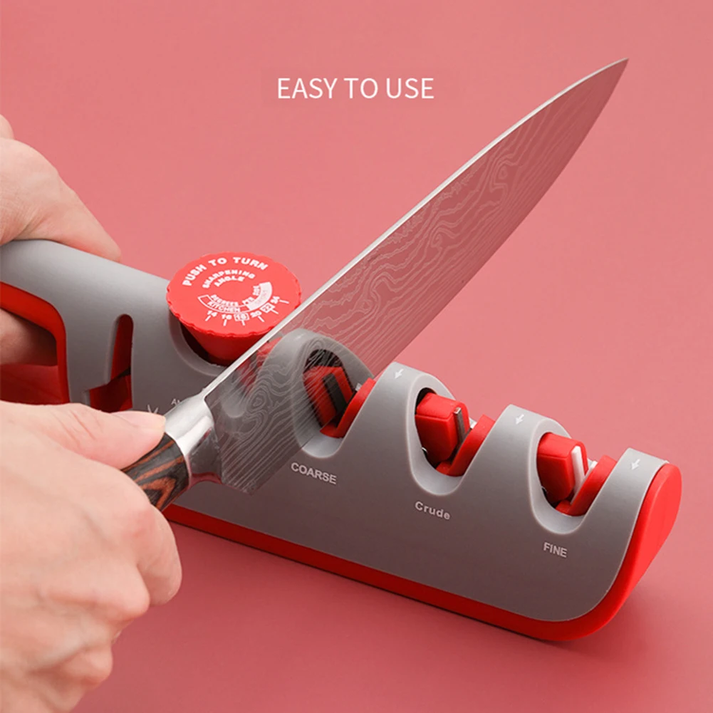 4 в 1 Многофункциональная точилка для кухонных ножей с регулируемым углом система